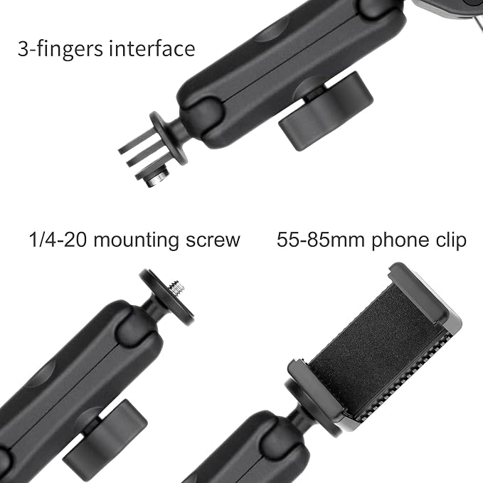 SOONSUN Super Clamp Mount with Dual 360° Ball Heads & Phone Holder, Heavy-Duty - Image 5