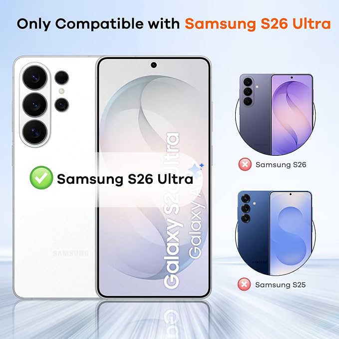 3+3 Pack for Samsung Galaxy Galaxy S26 Ultra Privacy Screen Protector & Phone - Image 2