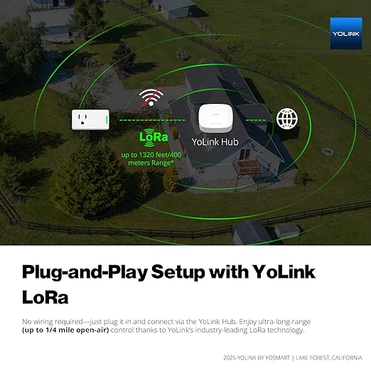 YoLink Smart Energy Plug 15A – 4-Pack, 1/4 Mile LoRa Range, High-Power Devices - Image 4