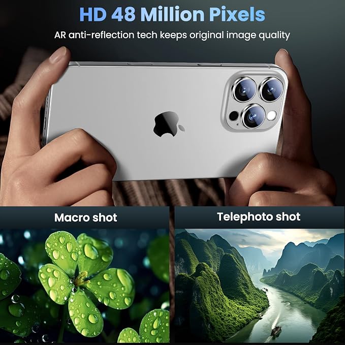 Uyiton Compatible with iPhone 16 Pro/iPhone 16 Pro Max Camera Lens Protector - Image 3