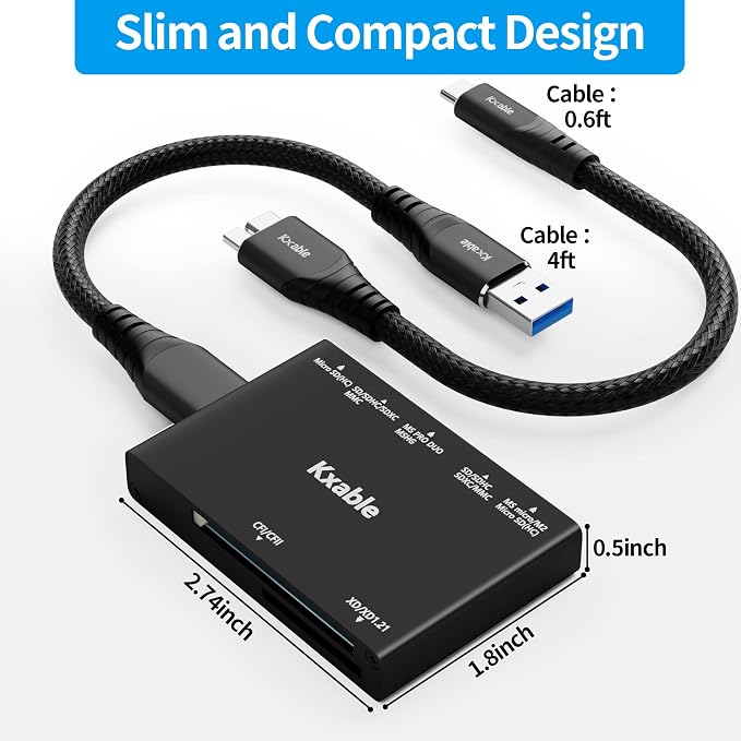 SD Card Reader 7 in 1, Kxable USB 3.0 Memory Card Reader/Writer 5Gbps, - Image 5