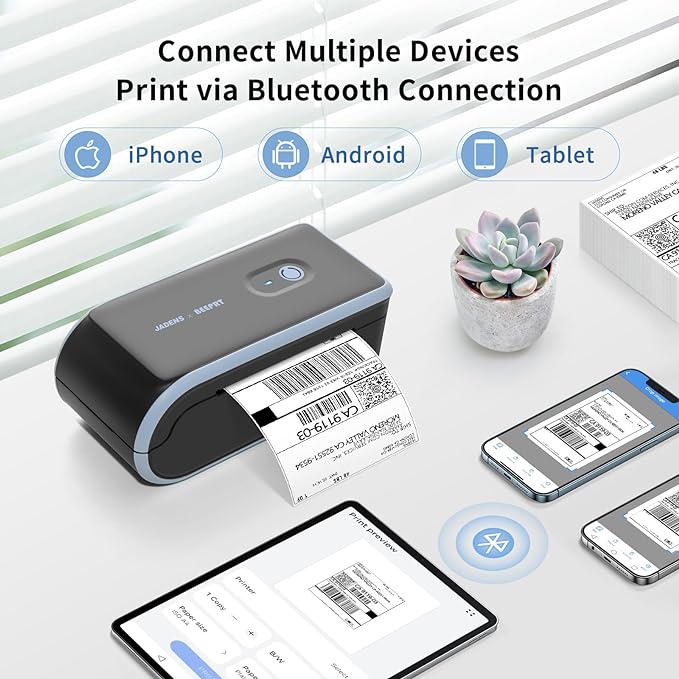 JADENS Bluetooth Thermal Label Printer, Wireless - Image 4
