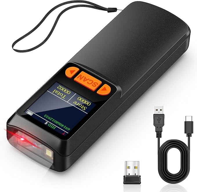 KUIIYER Mini Bluetooth Barcode Scanner, Wireless 2D QR 1D Bar Code Scanners by KUIIYER
