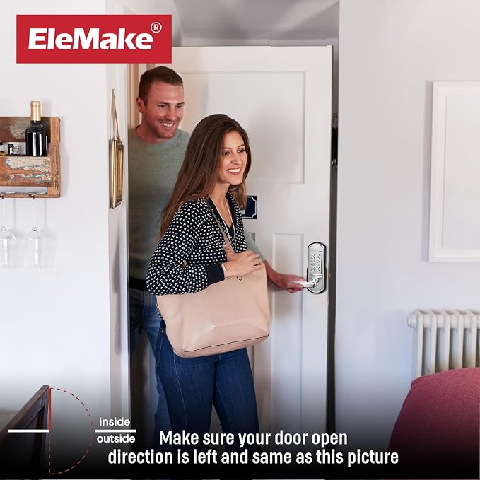 Left Handed Keyless Door Lock, Mechanical Keypad Door Lock - Image 8