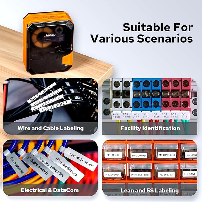 Makeid P31S Portable Industrial Label Printer, Mobile/PC Software. Comes - Image 3