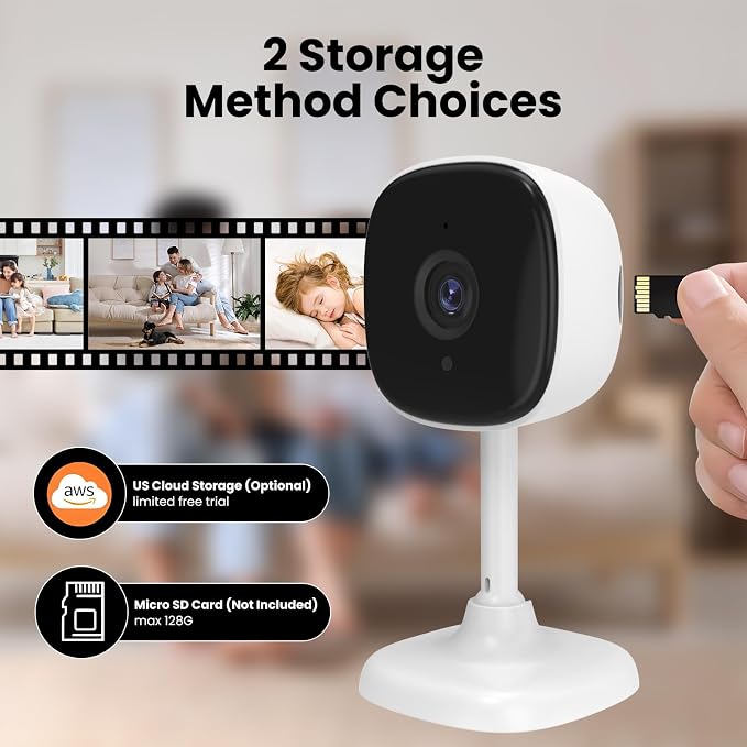 AMOROM 3 Pack Wired Indoor Security Camera, Dual Use Baby Monitor Pet Cam - Image 7