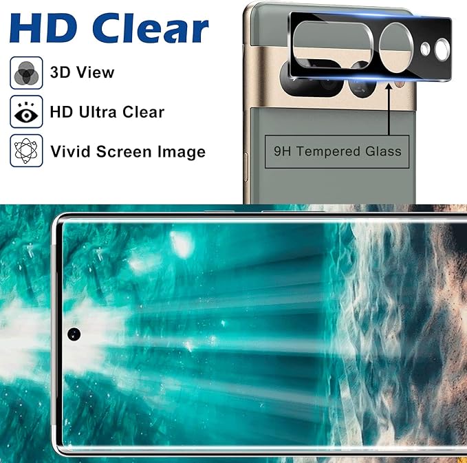 for Google Pixel 7 Pro Screen Protector, 9H Tempered Glass, Ultrasonic - Image 3