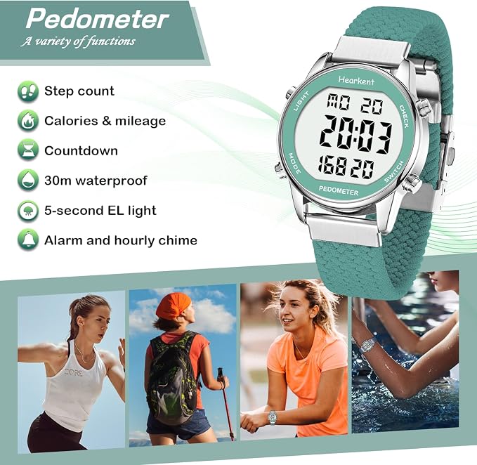 Hearkent Pedometer Watch for Walking Steps and Miles-Men&Women-Step Counter for - Image 3