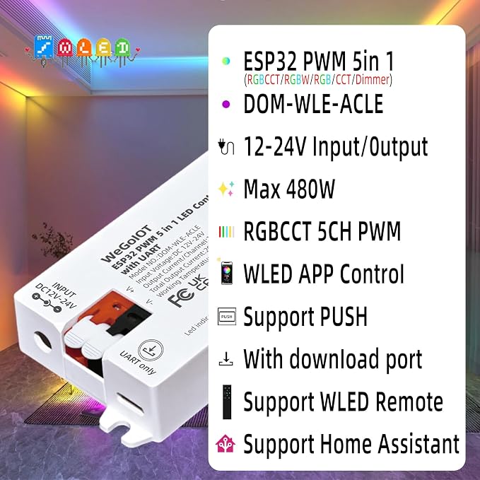 ESP32 LED PWM Smart Lighting Controller 5-in-1 Dimming - Image 6