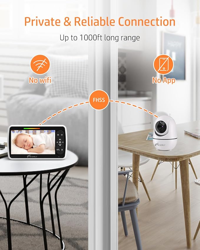 iFamily Split Screen Baby Monitor, Large Display Video Baby Monitor - Image 7