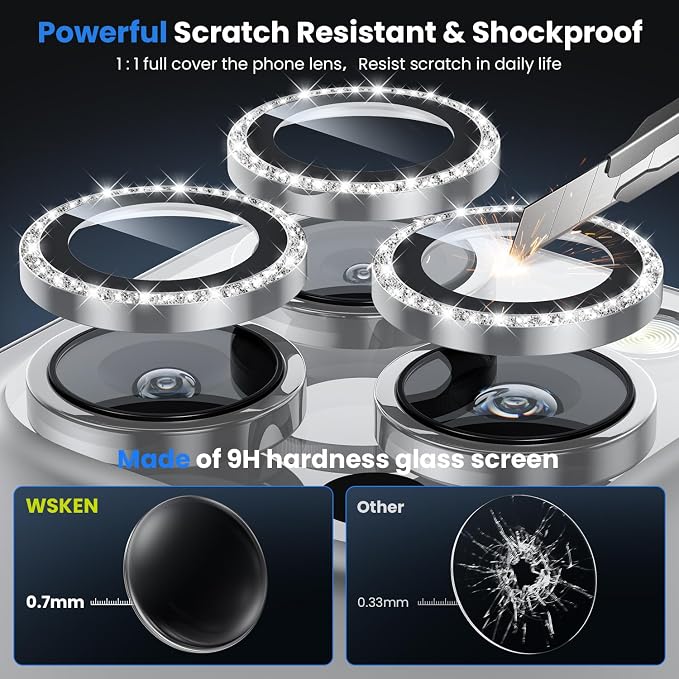 WSKEN for iPhone 16 Pro/iPhone 16 Pro Max Camera Lens Protector - Image 3