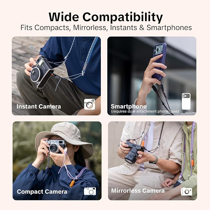 PGYTECH Camera Shoulder Strap Slim Trendy Style, Quick Release Braided Rope - Image 2