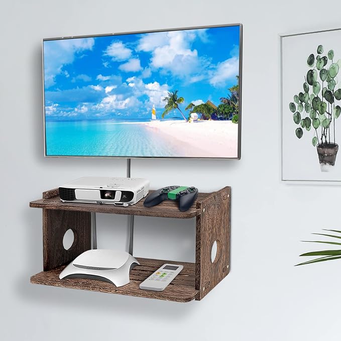 Floating Projector Shelf Rack Router Shelf Wall Mount Holder TV Stand WiFi - Image 2