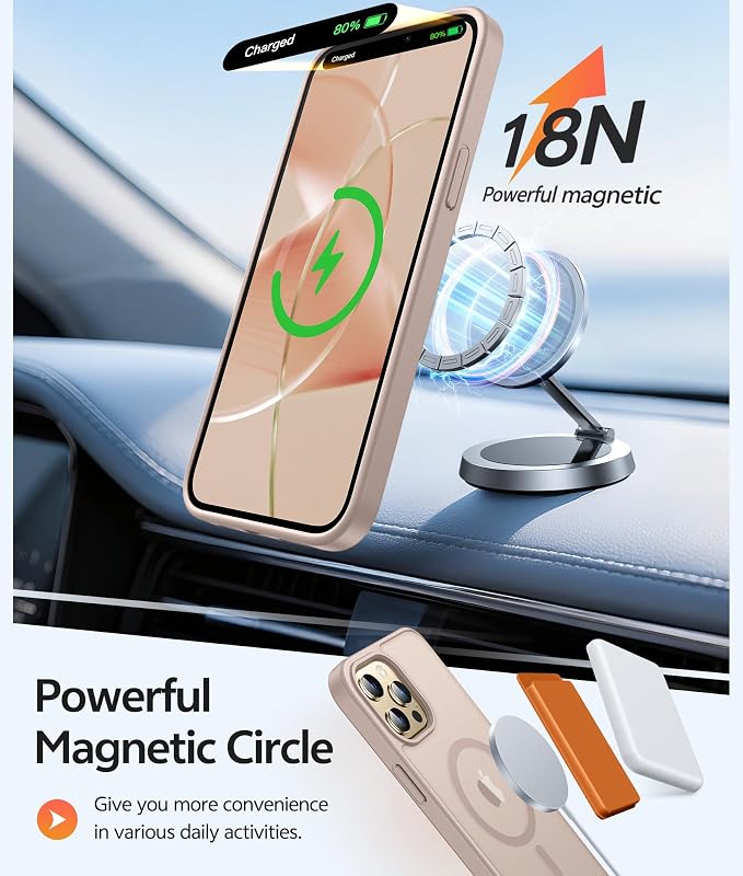 FNTCASE for iPhone 12 Pro Max Case: Translucent Matte Magnetic Phone Cover - Image 3