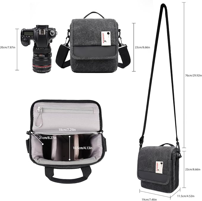 Besnfoto Mirrorless Camera Shoulder Bag Small Messenger Case Waist Bag - Image 5