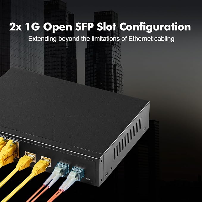 12 Port Gigabit PoE Switch, 8 Ggiabit PoE+, 2 GE Uplink, 2 Gigabit SFP Slot - Image 7