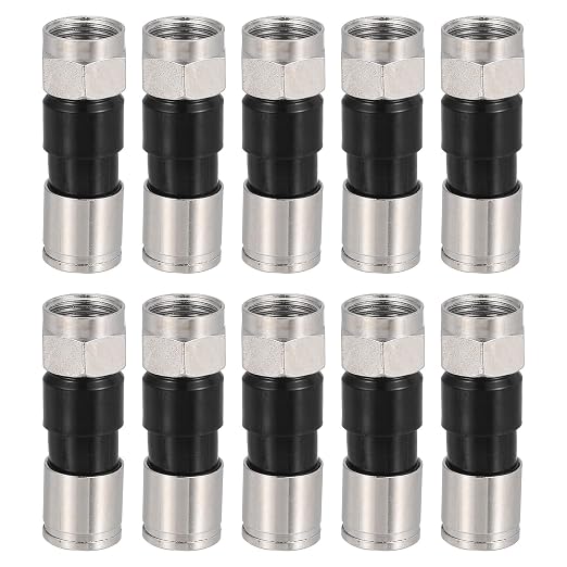 MECCANIXITY 10 Pcs F Type Coaxial Cable Compression Connectors, 75 Ohm Copper by MECCANIXITY