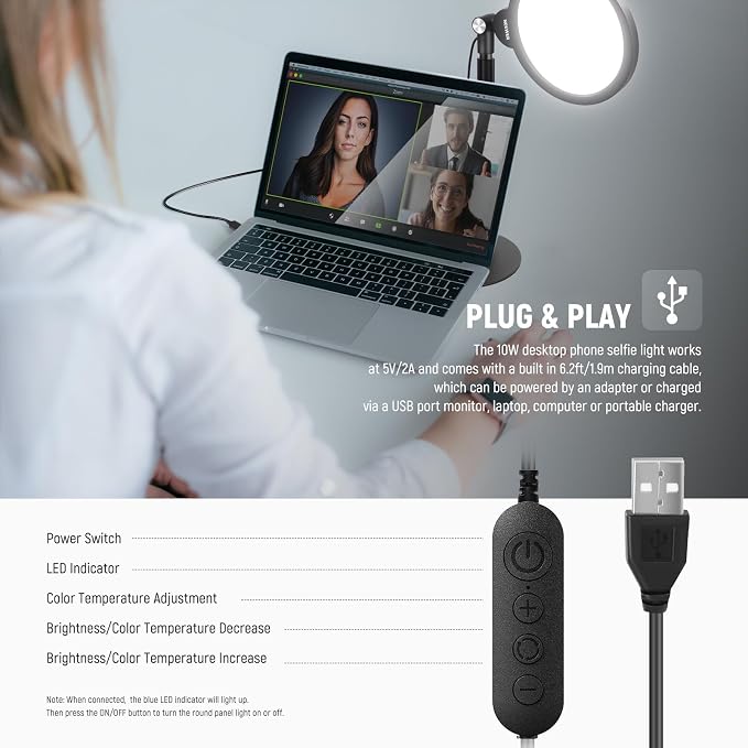 NEEWER Basics 7" Desk Ring Light - Image 4