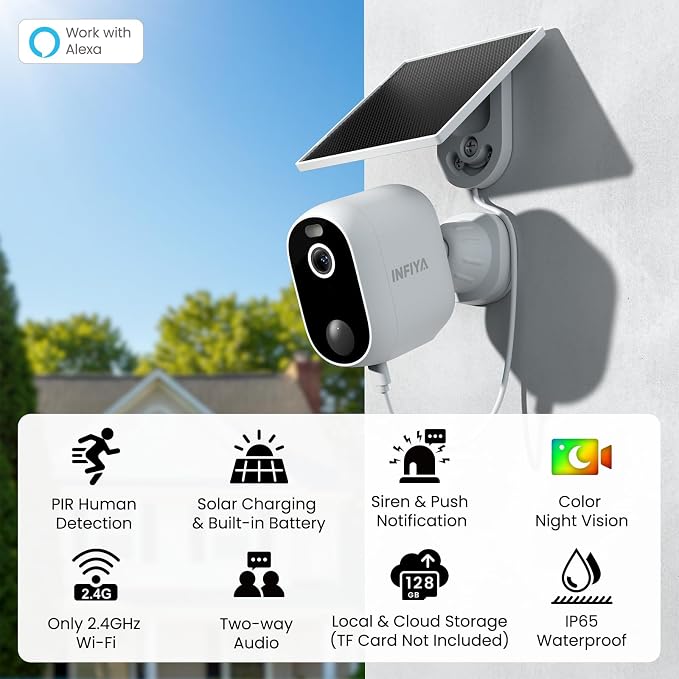 INFIYA 2K Outdoor Camera Wireless-Solar Camera Outdoor Wireless - Image 2