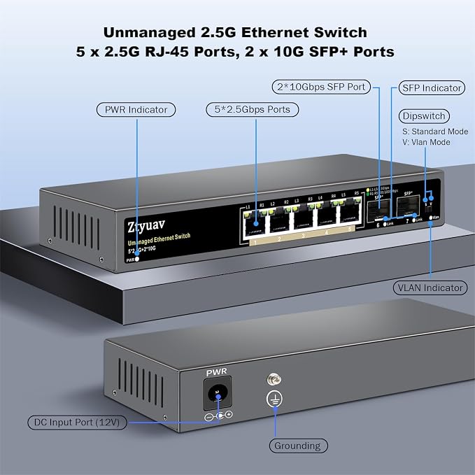 7 Port Unmanaged 2.5G Ethernet Switch - Image 2