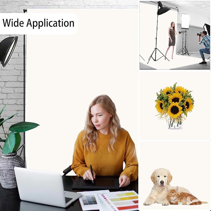 Ivory Photography Backdrop for Photoshoot, Photo Backdrop Curtain, Perfect - Image 2
