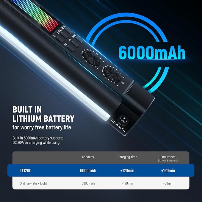 NEEWER TL120C RGB Tube Light, 42W Full Color RGBWW Photography LED Video Light - Image 7