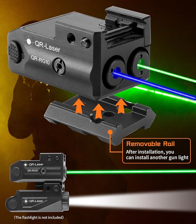 Red Green Purple Blue Laser Light Combo, 800 Lumens Tactical Flashlight Laser - Image 3