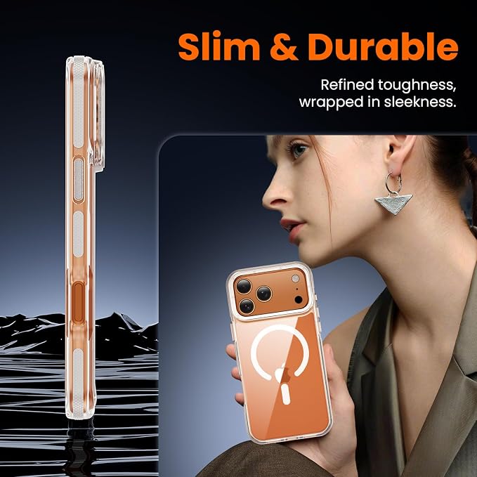 toushion 3 in 1 for iPhone 17 Pro Case Clear Bumper, Fits MagSafe, Shockproof - Image 6