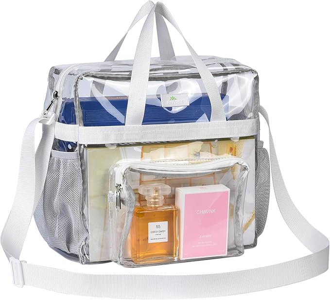 MAY TREE Clear Bag for Stadium Events 12×6×12 Clear Tote Lunch Bag by MAYTREE