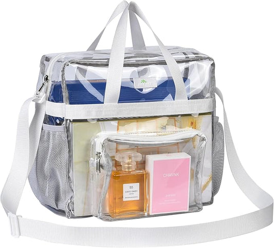 MAY TREE Clear Bag for Stadium Events 12×6×12 Clear Tote Lunch Bag by MAYTREE