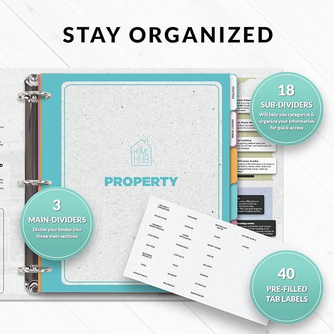 Home Organizer Binder 8.5x11, Household Planner, Organize Your Property & - Image 5