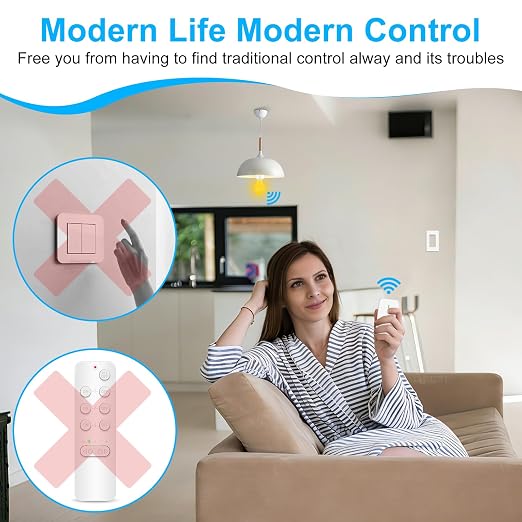 Remote Control E26 E27 Light Bulb Socket Adapter, Max 500W, No Wiring Needed - Image 2