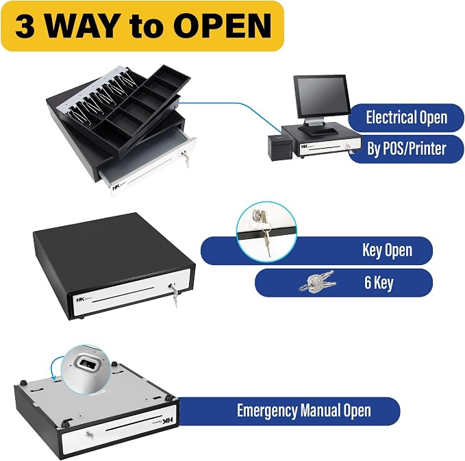 HK SYSTEMS 16inch "Stainless Steel" Front Heavy Duty POS "USB" Interface Cash - Image 6