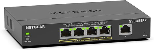 NETGEAR 5 Port PoE Gigabit Ethernet Easy Smart Managed Essentials Switch - by NETGEAR