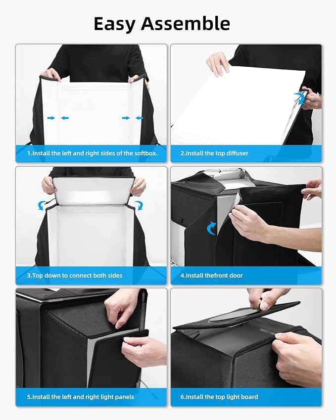 Glendan Portable Light Box Photography: 16"x16" Professional Dimmable Photo Box - Image 7