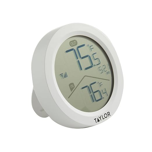 Taylor Digital Wireless Round Indoor Comfort Level Thermometer and Clock - Image 8