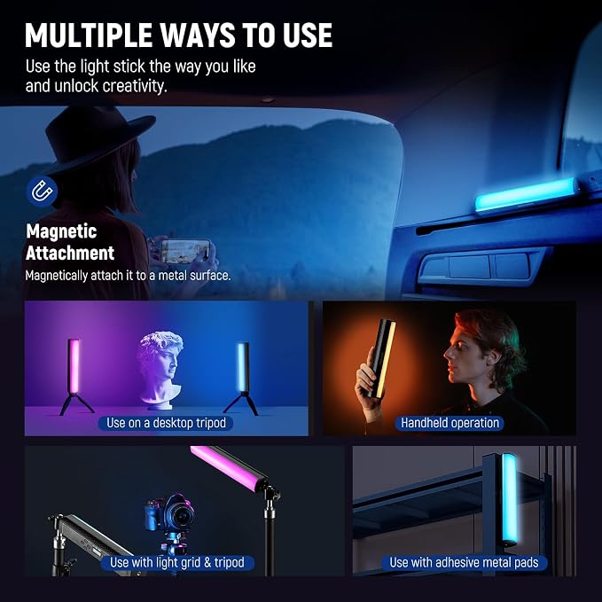 NEEWER RGB Light Wand, Magnetic Handheld Photography Video Light Stick - Image 5