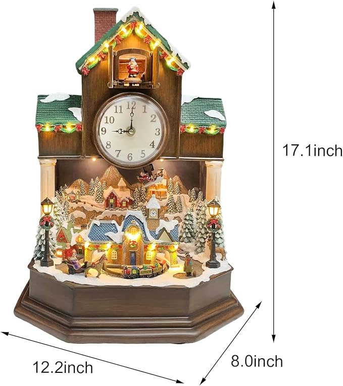 MOMENTS IN TIME 17.1” Christmas Cuckoo Clock - Image 4