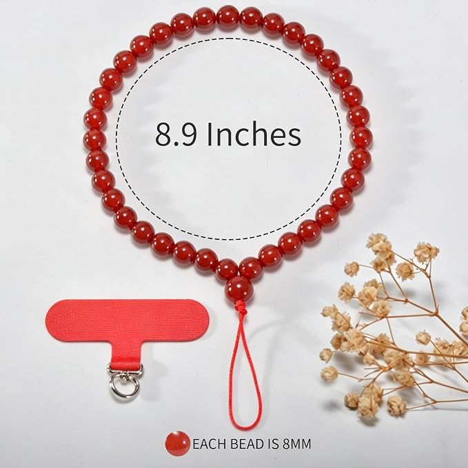Agate Beaded Phone Wrist Strap for Women Men Stone Beads Charm Handmade - Image 6