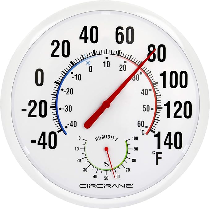 Circrane 13.25 Inch Round Thermometer by Circrane