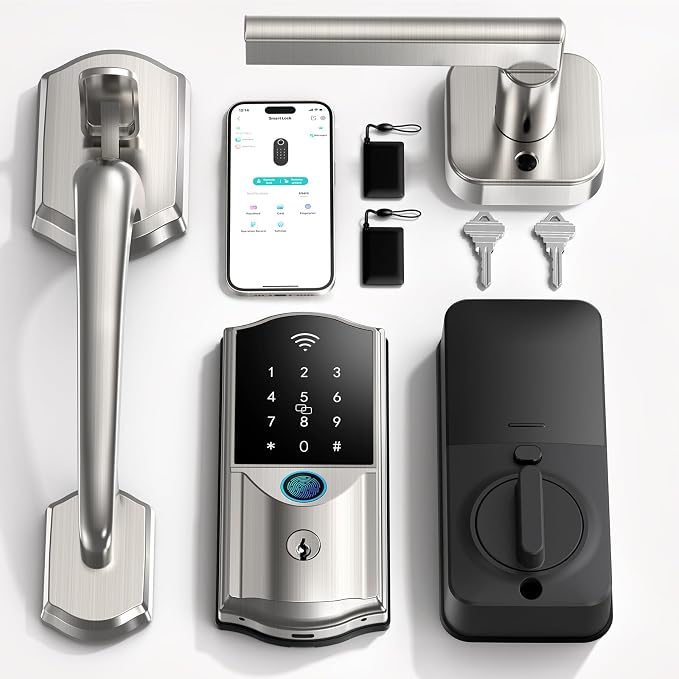 Built-in WiFi Smart Lock with Handle Set by Unknown
