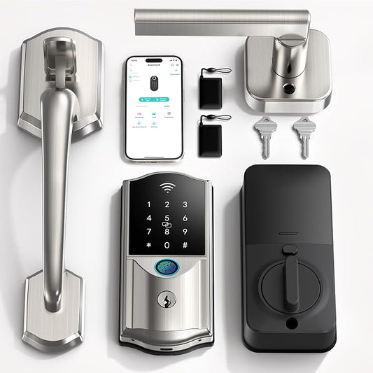 Built-in WiFi Smart Lock with Handle Set by Unknown
