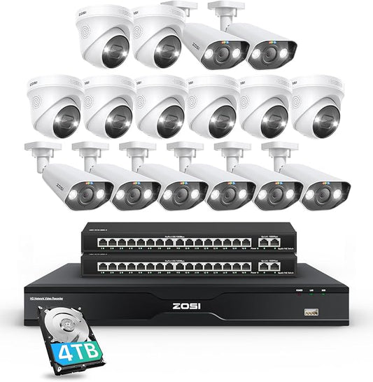 ZOSI 32CH 4K PoE Security Camera System, Face Person Vehicle Detection by ZOSI