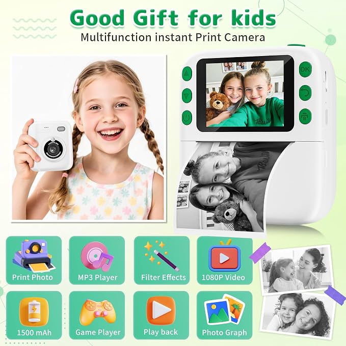 Instant Print Camera for Kids, Christmas Birthday Gifts for Girls Boys - Image 2