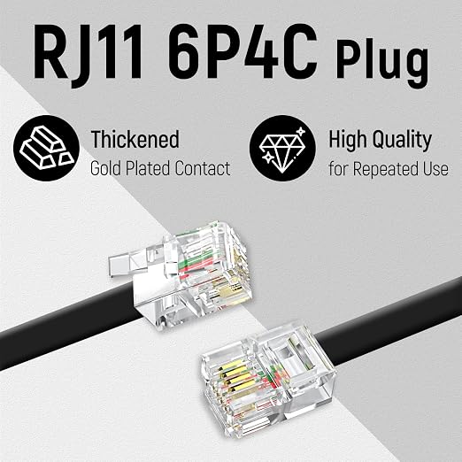 Uvital 25 Feet Phone Extension Cord, RJ11 Phone Cable - Image 3