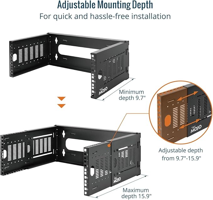 Tecmojo 8U Wall Mount Network Rack, Fits Shallow IT Equipments, 110 lbs Capacity - Image 4