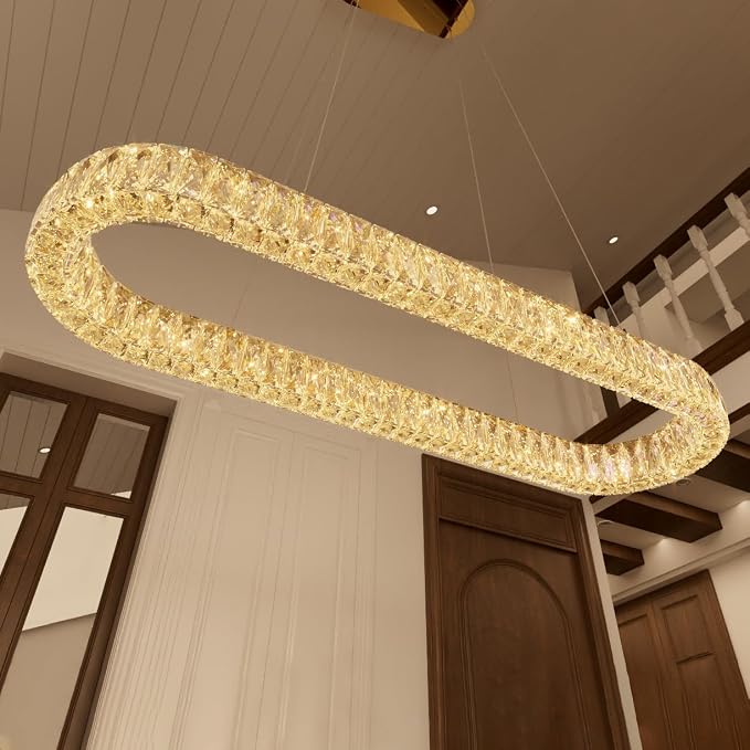 HAIXIANG Modern Crystal Chandelier Dimmable LED Long Chandeliers - Image 7