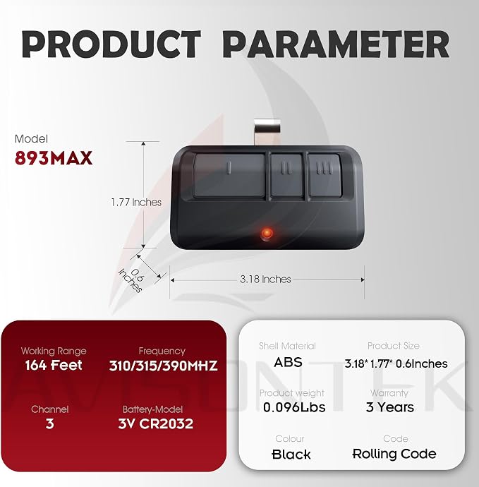 Avisontek 2-Pack for LiftMaster Chamberlain Craftsman Universal Garage Door - Image 7