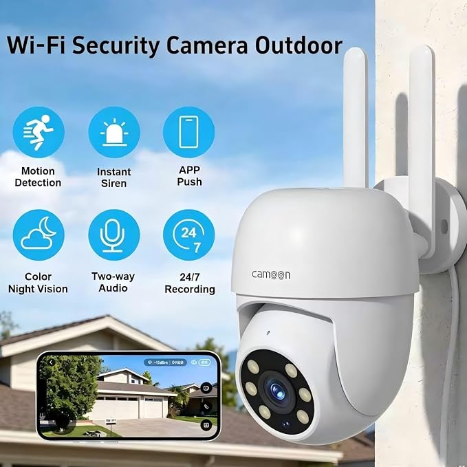 WiFi Security Camera Outdoor Wired, 2.4/5GHz Wi-Fi Camera - Image 3