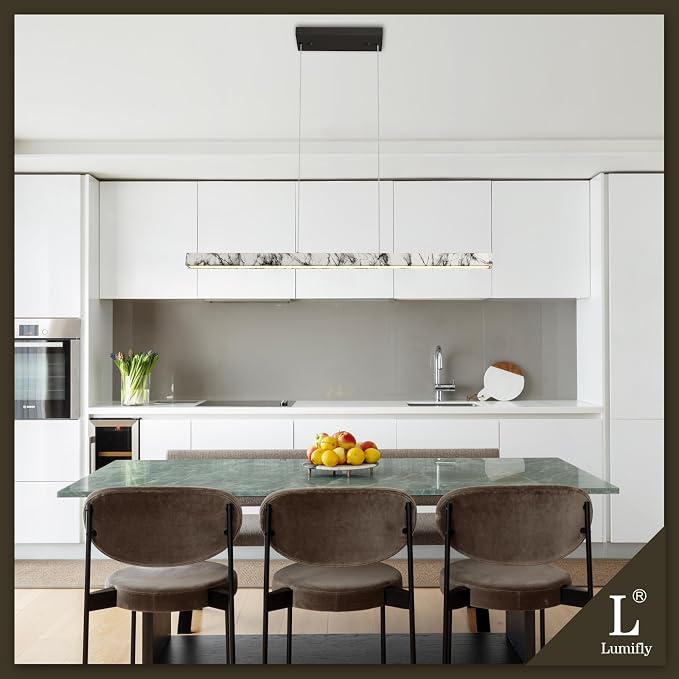 Linear Pendant Lights for Kitchen Island, 39” Modern LED Chandelier for Dining - Image 3
